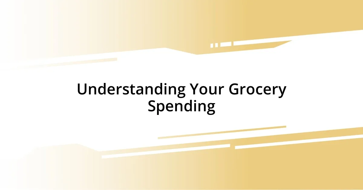 Understanding Your Grocery Spending