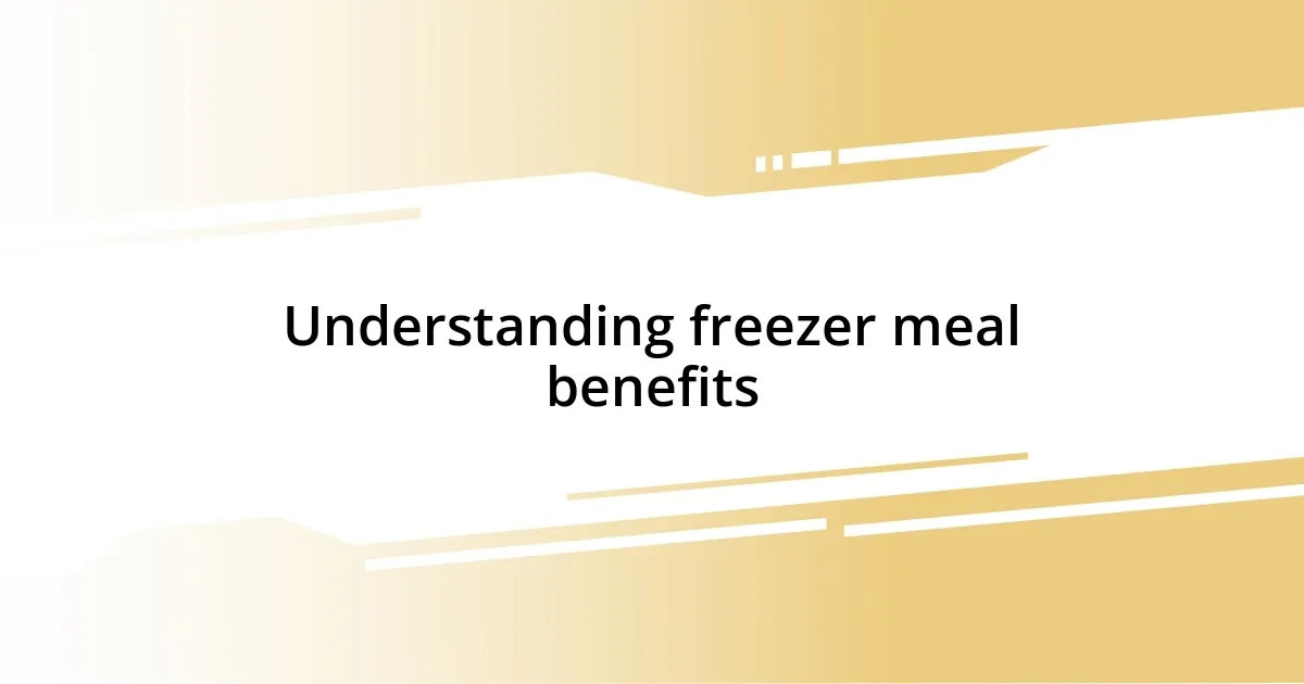 Understanding freezer meal benefits